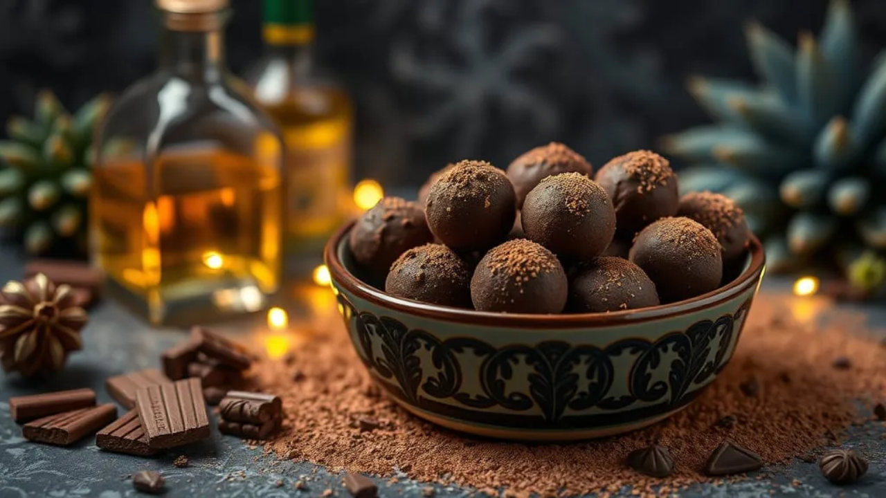 Trufas de chocolate oscuro y tequila